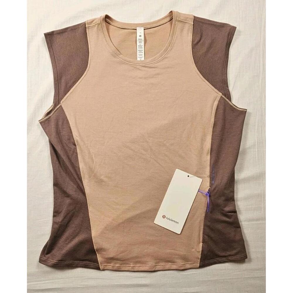 NWT  Women "Lululemon" brown/tan Cap Sleeve ‎ Tank Size 10